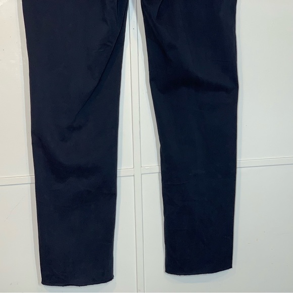 NORDSTROM Trim Straight Leg Stretch Flat Front Chino Trousers in Black - Picture 11 of 11